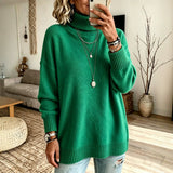 Loose-fitting women's turtleneck jumper - Warm and easy to wear
