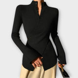 Michiko | Elegant knitted T-shirt with a tailored cut