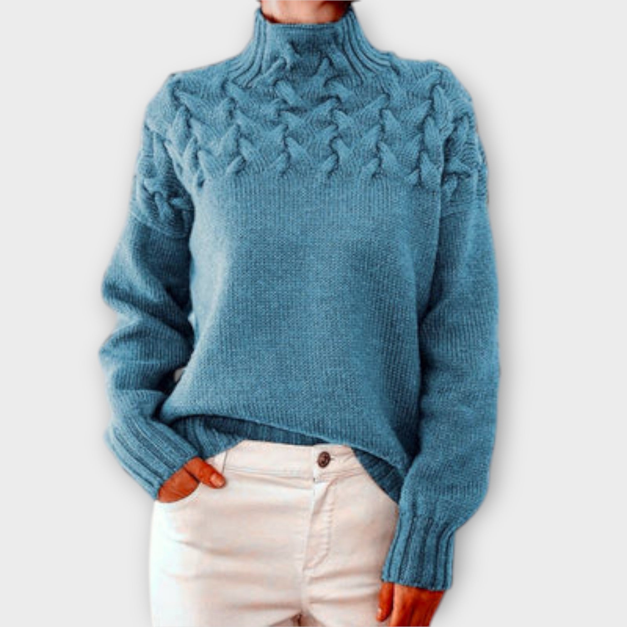 Eeva | Women's Sweater with Knitted Details