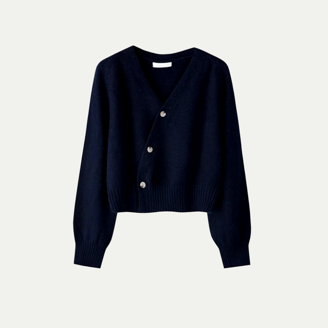 Women’s Premium Wool Cardigan with V-Neck - Short and Comfortable Knit