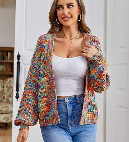 Women's Long Sleeve Cardigan with Loose Fit – European-American Casual Style