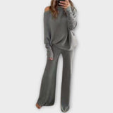 Estelle | Knitted set with wide trousers and a loose jumper