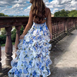 Uri | Floral Midi Dress with Ruffles