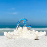 Wavy Silver Ring with Blue Opal