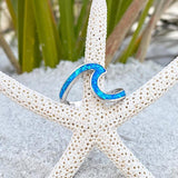 Wavy Silver Ring with Blue Opal