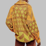 Long Geometric Women's Cardigan - Bold and Colourful