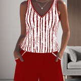 Mia | Casual Printed Two-Piece Swimsuit with V-Neck and Pockets