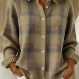 Women's Soft Check Cardigan - Elegant and Comfortable Knit