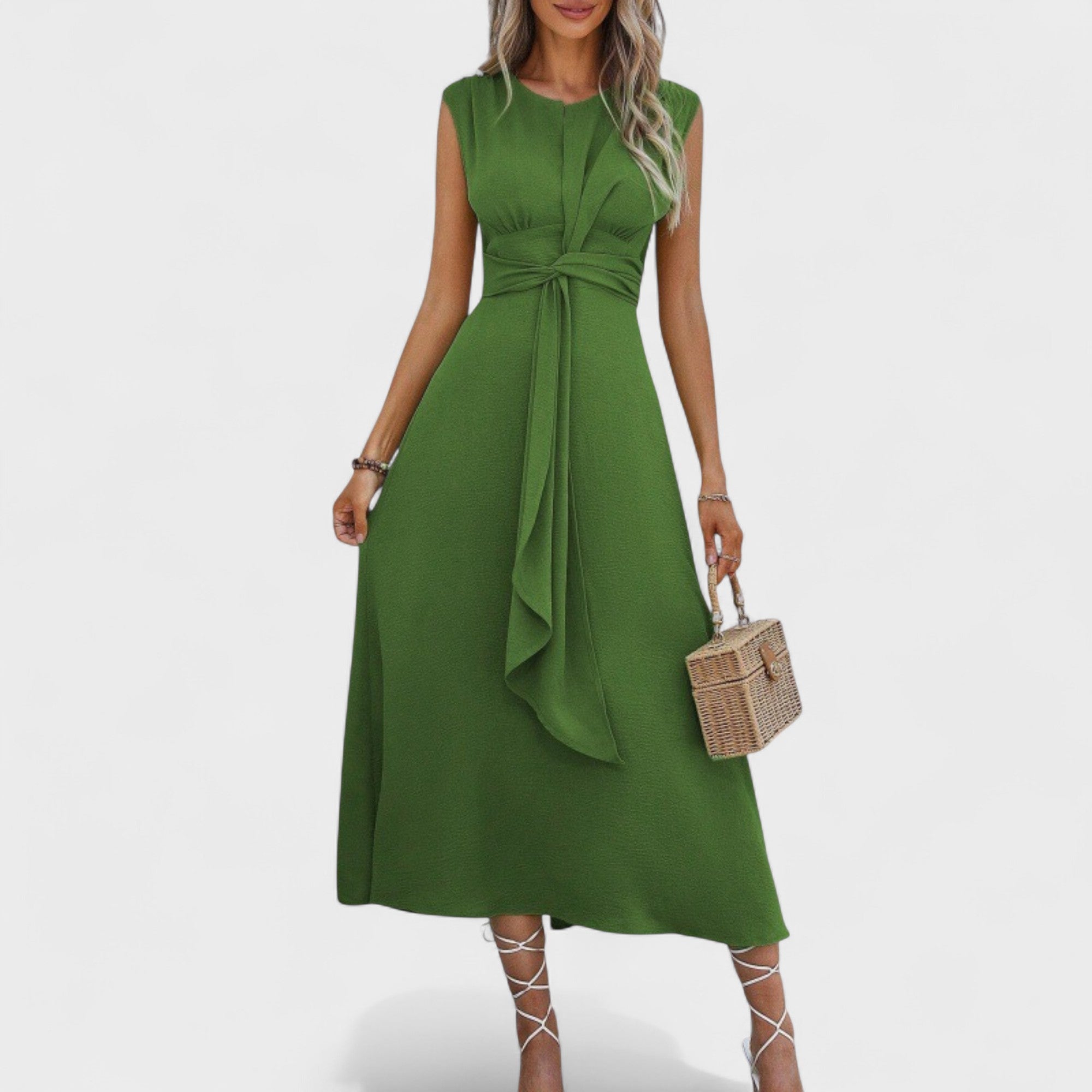 Emilia | Elegant sleeveless maxi dress with round neckline