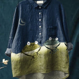 Briar | Women's Natural Frog Print Casual Shirt