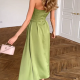 Liora | Elegant Strapless Midi Dress
