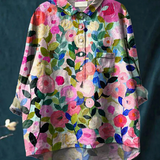 Delia | Vibrant Spring Floral Printed Women's Everyday Shirt
