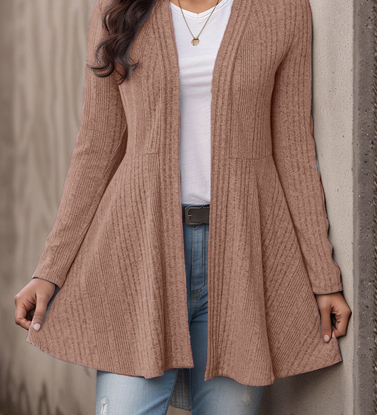Women's Striped Brushed Cardigan – Soft, Comfortable, and Casual, Perfect for Everyday Wear