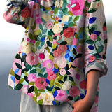 Delia | Vibrant Spring Floral Printed Women's Everyday Shirt