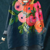 Paige | Women's Floral Mushroom Art Print Everyday Shirt