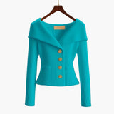 Elegant Short Ribbed Vest for Women – Comfortable Buttoned Knit