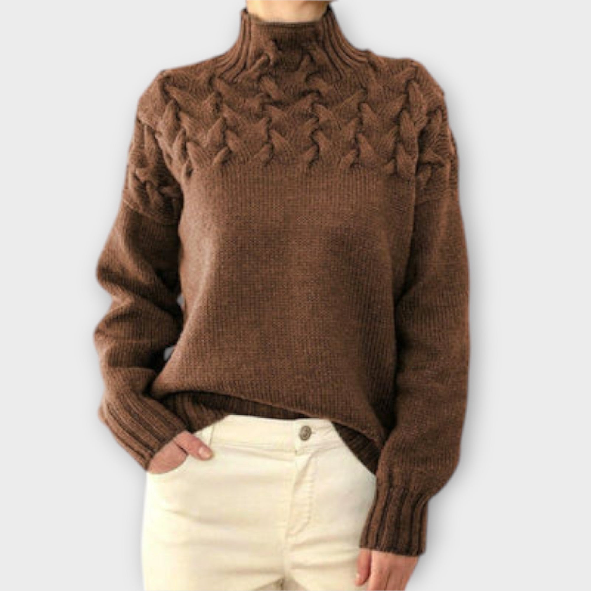 Eeva | Women's Sweater with Knitted Details