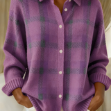 Women's Soft Check Cardigan - Elegant and Comfortable Knit