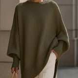 Elegant and Stylish Knitted Pullover Poncho for Women – Long Oversized and Soft Pullover