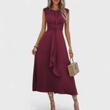 Emilia | Elegant sleeveless maxi dress with round neckline