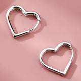 Gold Heart Hoop Earrings in Stainless Steel
