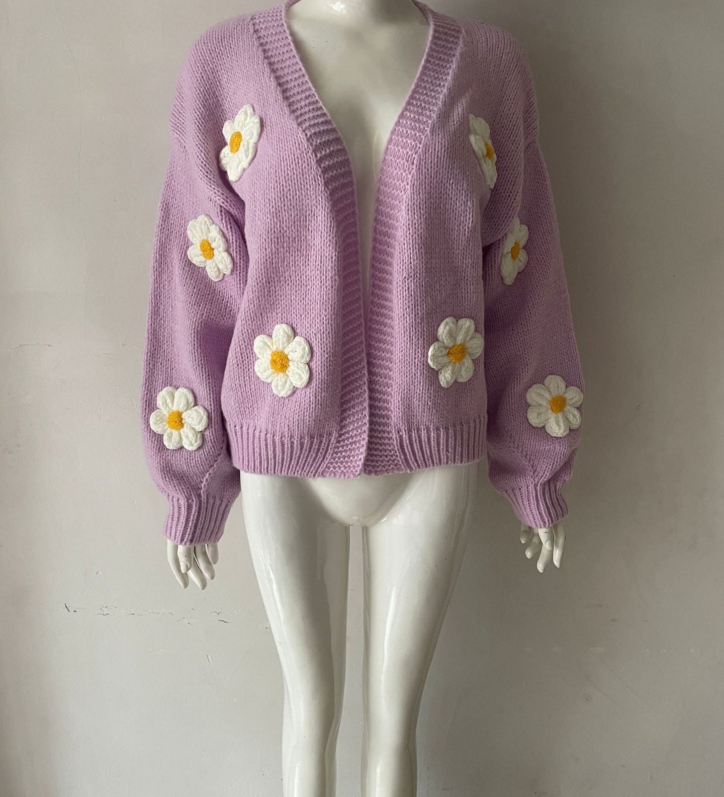 Wide Women's Knitted Cardigan - Soft and Colourful