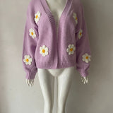 Wide Women's Knitted Cardigan - Soft and Colourful