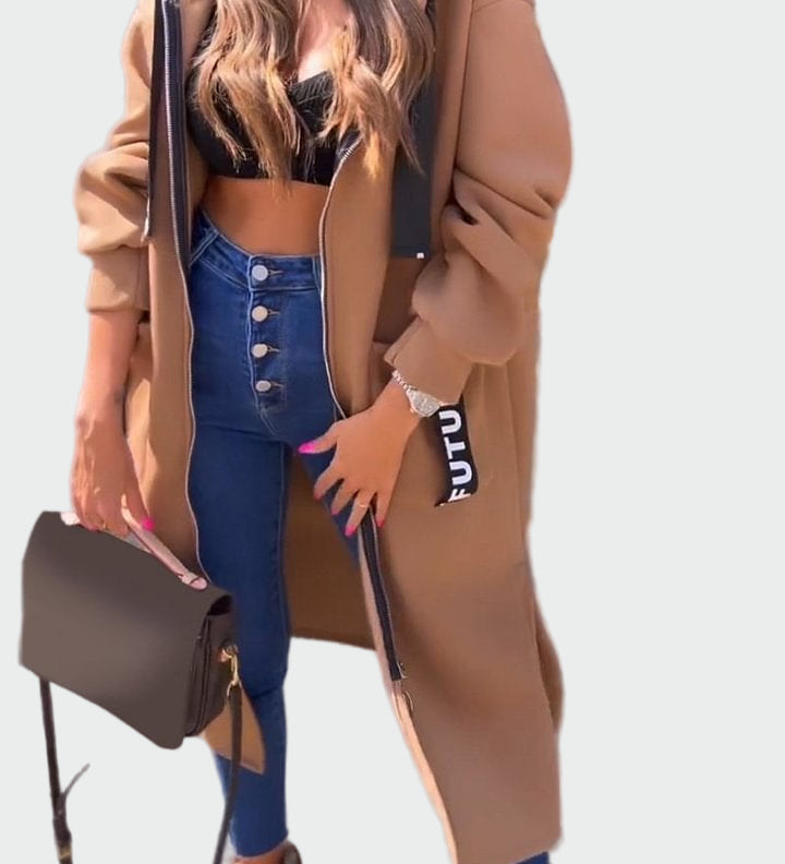 Anneli | Long Coat with Hood