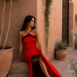 Long Halter Dress with Split