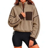 Women's cropped drawstring sweatshirt - Casual and modern