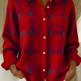Women's Soft Check Cardigan - Elegant and Comfortable Knit