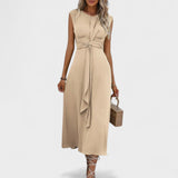 Emilia | Elegant sleeveless maxi dress with round neckline