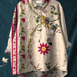 Alisa | Women's Vintage Floral Art Print Casual Shirt.