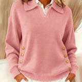 Erminia | Polo Neck Jumper with Buttons