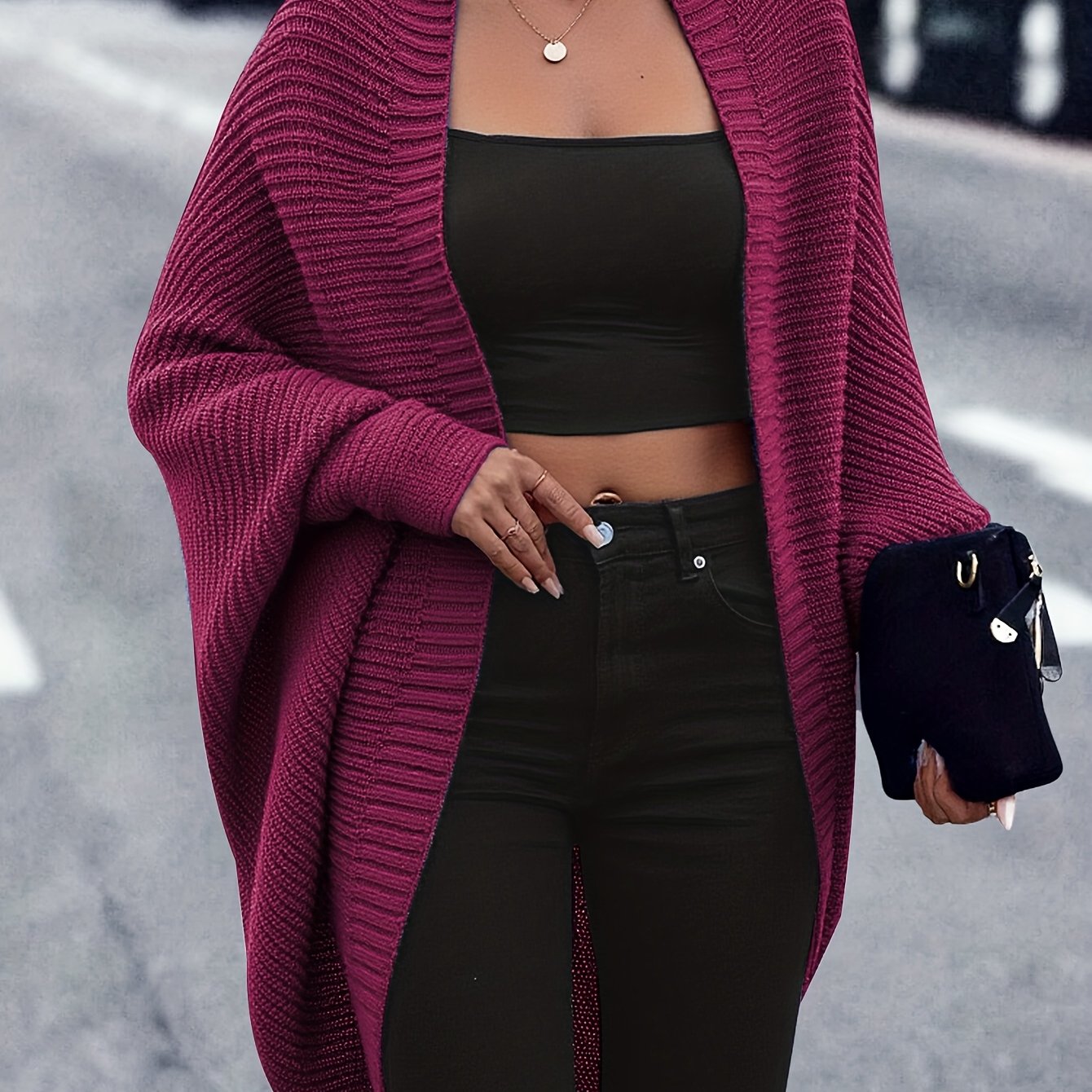Oversized Women's Knit Gilet – Soft Casual Layering Style