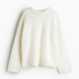 Luxurious Oversized Women's Pullover – Loose-Fitting Sweater in Mohair Blend