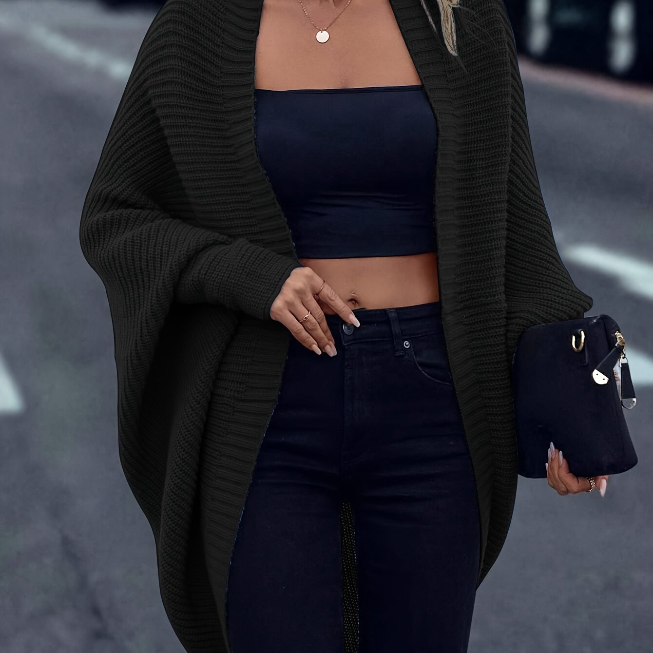 Oversized Women's Knit Gilet – Soft Casual Layering Style