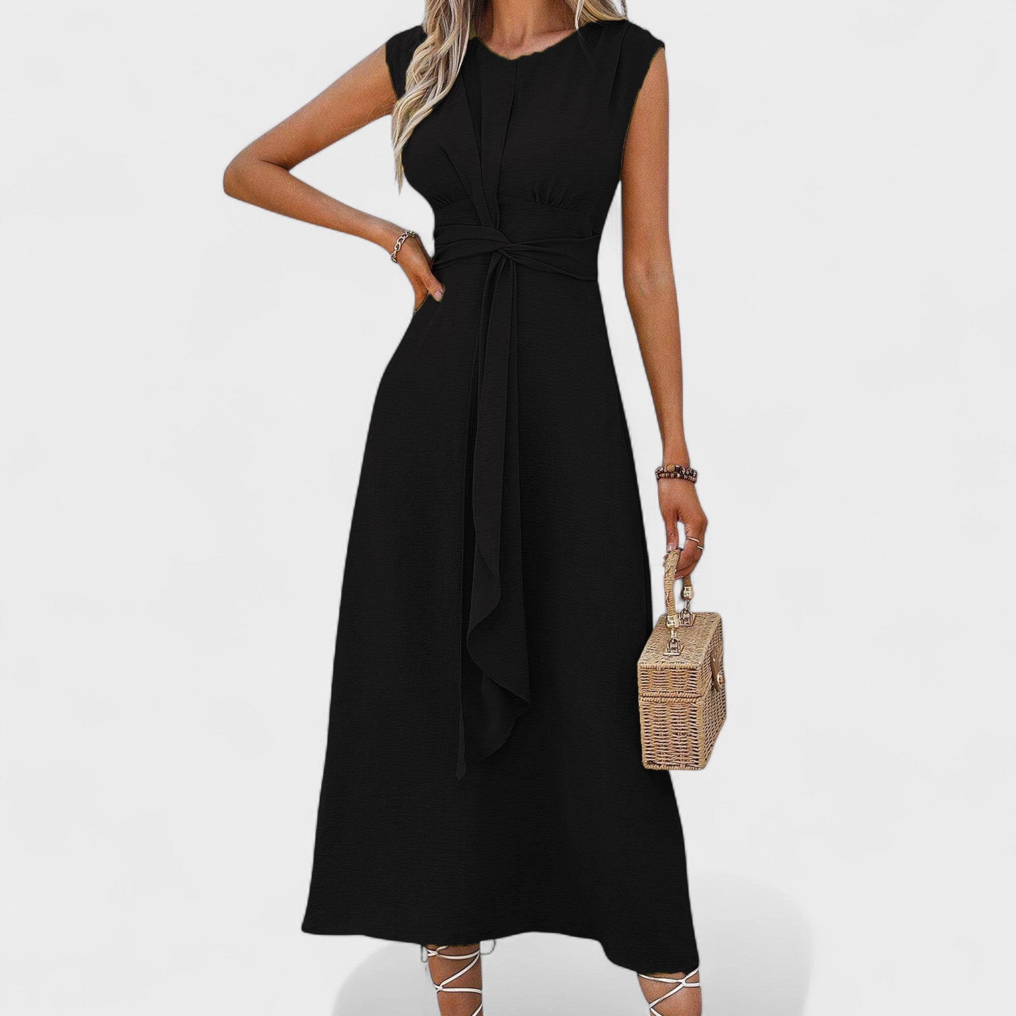 Emilia | Elegant sleeveless maxi dress with round neckline