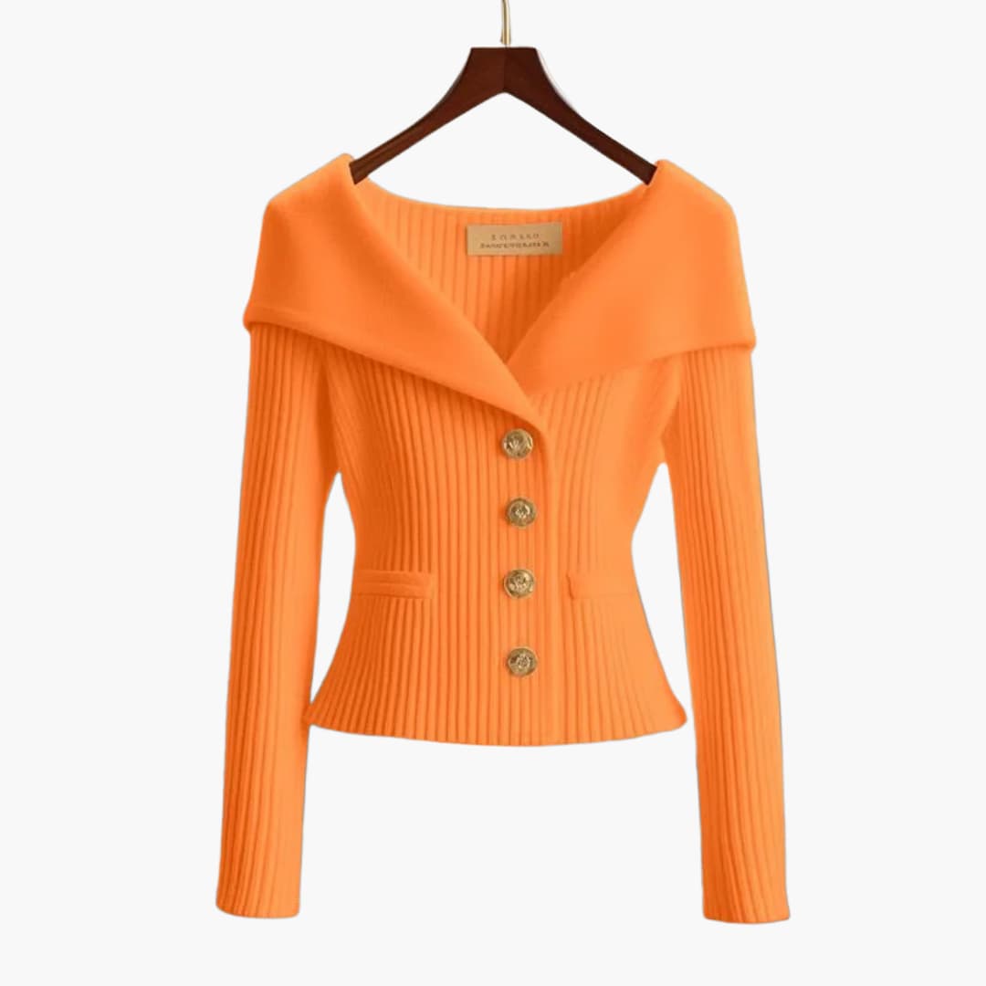 Short and Stylish Women's Ribbed Gilet - Comfortable Knitted Cardigan with Buttons
