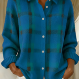 Women's Soft Check Cardigan - Elegant and Comfortable Knit