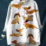 Allyson | Casual Shirt with Nunnu Dog Print