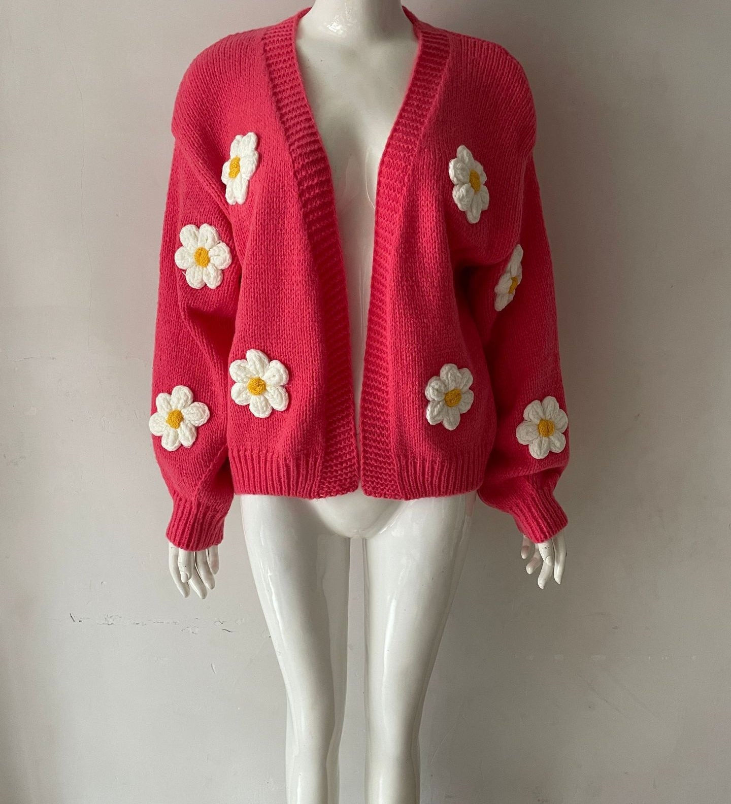 Wide Women's Knitted Cardigan - Soft and Colourful
