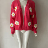 Wide Women's Knitted Cardigan - Soft and Colourful