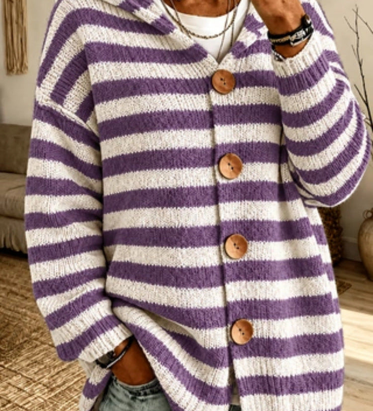 Striped knit women's sweater – Casual and modern