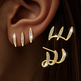 Elegant Earrings with Three Claw Set Rhinestones