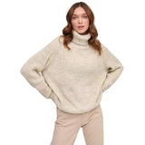 Women’s thick-knit turtleneck jumper – Loose and comfortable fit