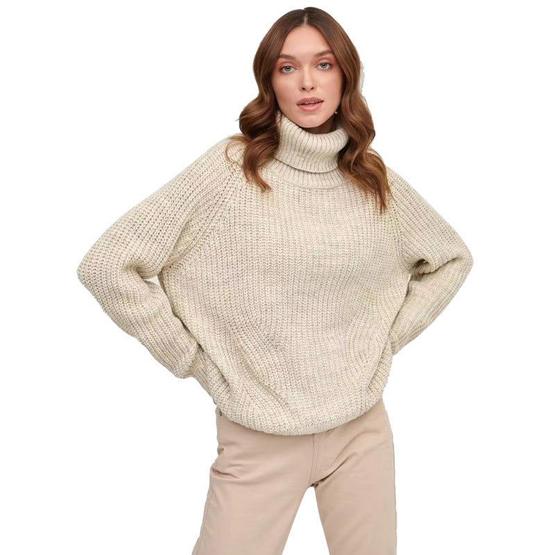 Women’s thick-knit turtleneck jumper – Loose and comfortable fit