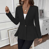 Women's Solid Colour One-Button Knit Cardigan – A Comfortable and Elegant Style for Everyday Wear