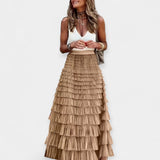 Nina | Boho Skirt with Mesh Trim