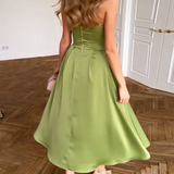 Liora | Elegant Strapless Midi Dress